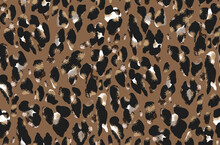 Seamless Leopard Heart Pattern, Animal Print.