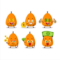 Wall Mural - Loquat cartoon character with cute emoticon bring money