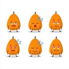 Sticker - Cartoon character of loquat with sleepy expression