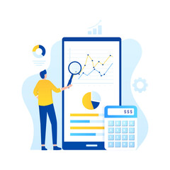 Wall Mural - Online audit illustration concept. Illustration for websites, landing pages, mobile applications, posters and banners