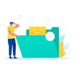 Wall Mural - No data illustration vector concept. Illustration for websites, landing pages, mobile applications, posters and banners