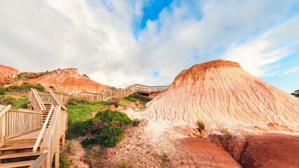 Wall Mural - Hallett Cove boardwalk around Sugarloaf at sunset, South Australia