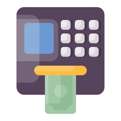 Atm icon design flat style