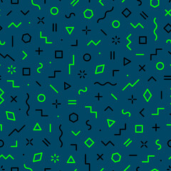 Wall Mural - geometric pattern. abstract seamless pattern with school elements. hipster background. repeated funk