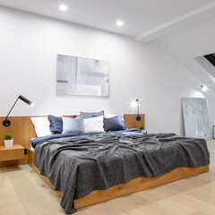 Wall Mural - Attic bedroom with wooden decor