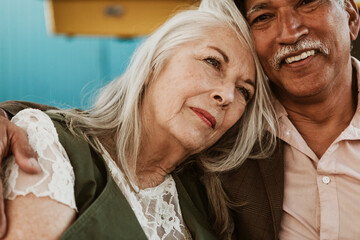 Wall Mural - Affectionate senior couple in an embrace