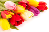 Fototapeta Tulipany - Blumenstrauß als Geschenk