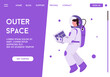 Vector landing page of Outer Space concept
