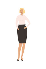 Wall Mural - blond young businesswoman standing avatar character