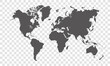 World map - vector illustration of earth map on transparent background 