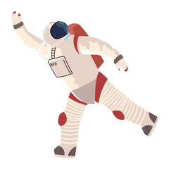 Wall Mural - spaceman in spacesuit and helmet uniform detailed vector icon