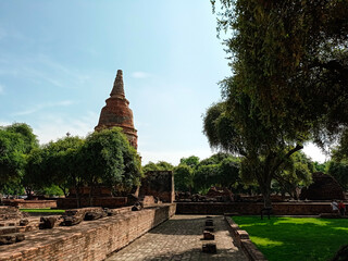 Wat Mahathai, Phra Nakhon Si Ayutthaya Historical Park, Ayutthaya Historical Park, one famous temple in Ayutthaya, Buddha statue.