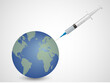 Syringe, Vaccine, Earth - Illustration