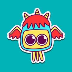 cute doodle monster designs for coloring, backgrounds, stickers, logos, symbol, icons and more