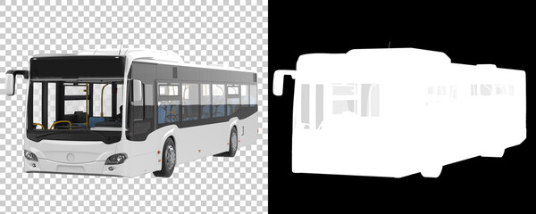 Wall Mural - City bus isolated on background with mask. 3d rendering - illustration