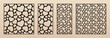 © Olgastocker - Laser cut pattern with hearts. Vector template with small heart shapes. Valentine's day design. Decorative panel for laser cutting of wood, metal, paper, plastic, engraving. Aspect ratio 1:1, 1:2