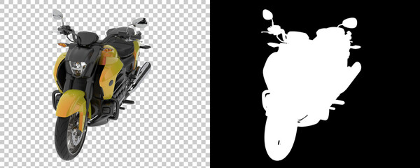 Wall Mural - Motorcycle isolated on background with mask. 3d rendering - illustration