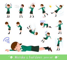 flat type school girl Green Blazer_Mistake