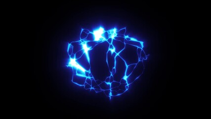 Wall Mural - Electric Forcefield Energy Fx Background Loop/ 4k animation of an electricity forcefield circle with patterns seamless looping