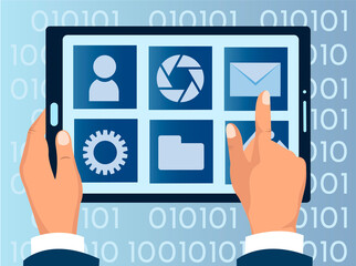 Wall Mural - laptop applications, modern computer technology