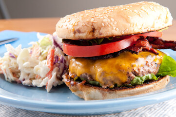 Poster - bacon cheeseburger with coleslaw