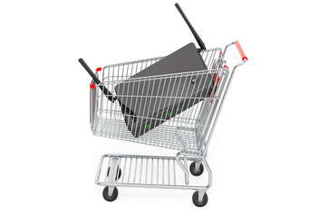 Canvas Print - Shopping cart with router, 3D rendering