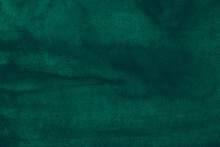 Watercolor Dark Emerald Color Background Painting. Old Deep  Sea Green Watercolour Texture. Vintage Elegant Backdrop.