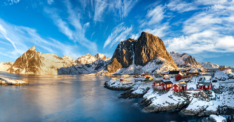 Wall Mural - panorama of norway lofotens - hamnoy