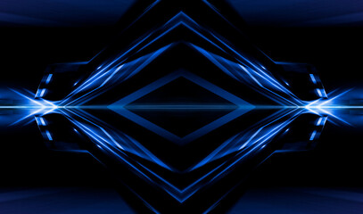 Wall Mural - dark abstract futuristic background. neon lines, glow. neon lines, shapes. pink and blue glow