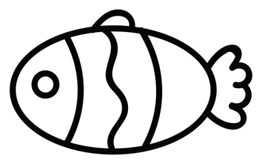 Poster - Fat white fish, illustration, vector on white background.