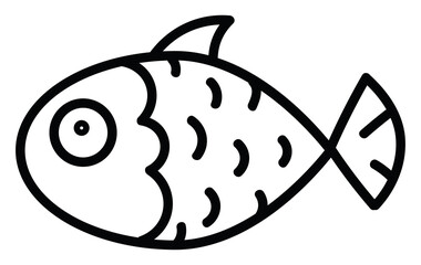 Poster - White fish with big scales, illustration, vector on white background.