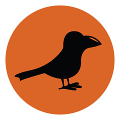 Sticker - Black crow, illustration, vector on white background.