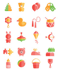 Sticker - Kids toys, illustration, vector on white background.