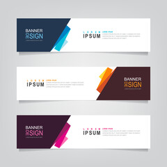Wall Mural - vector abstract web banner design template. collection of web banner template. abstract geometric we