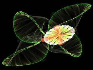 Wall Mural - abstract fractal flower, computer-generated illustration.