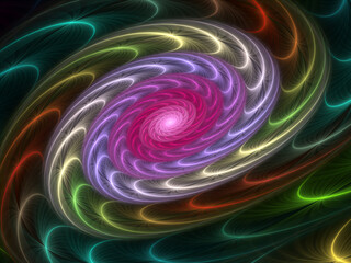 Wall Mural - abstract fractal spiral background, computer-generated illustration.
