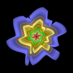 Wall Mural - abstract fractal mandala, computer-generated illustration.
