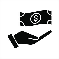 Wall Mural - Save money icon, salary money, Hand holding dollar vector illustration on white background. eps 10