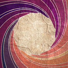 Sticker - Spiral geometric pattern. Ornament of lines and curls. Linear abstract background. Radial waved rays