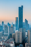 Fototapeta Nowy Jork - Dusk scenery of Nanjing city skyline in Jiangsu, China 