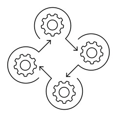 Workflow icon vector. Gear cog wheel with arrows illustration sign. business concept symbol.