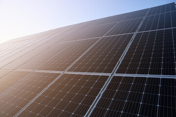 Wall Mural - Solar panels against blue sky background.Against The Deep Blue Sky in suny weather