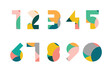 Colorful display numerals from 1 to 0 with overlapping circles pattern