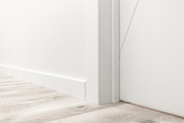 white skirting board for interior wall and door