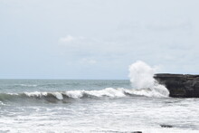 Bali Ocean Waves Hitting Rock