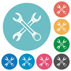 Sticker - Two wrenches flat round icons