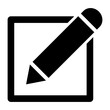 ngi1065 NewGraphicIcon ngi - english - notepad edit document with pencil icon. - editing / pen sign. - note pictogram. - sign up - choice. - simple template with square frame g10217