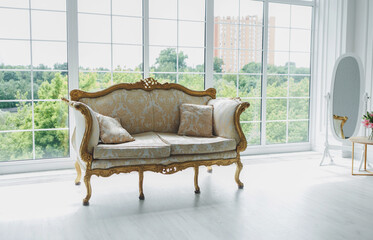 Vintage royal sofa in a room