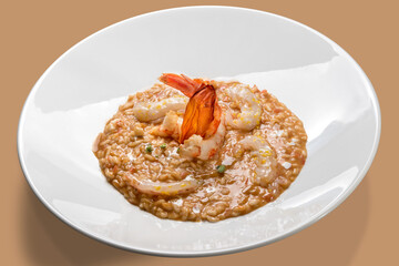 Wall Mural - Prawn risotto, traditional italian dish 