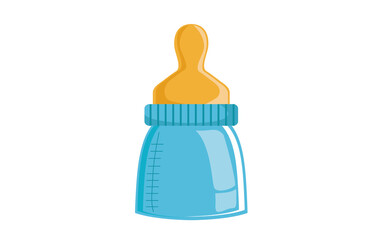 Wall Mural - Isolated blue baby bottle illustration